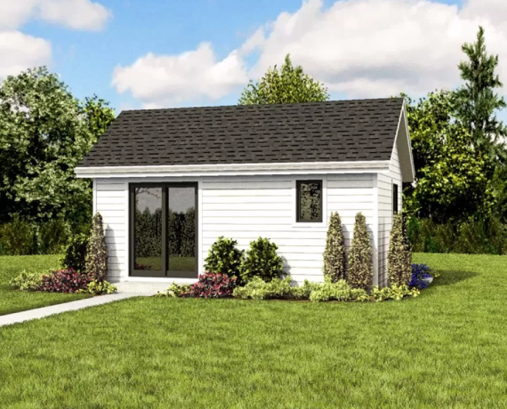 Tiny House Plan with Vaulted Living Space