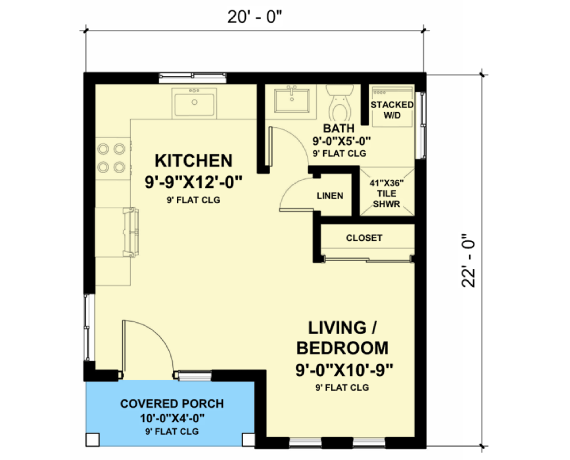 Square Foot ADU with Entry Porch