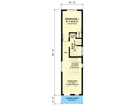 Square Foot 10-Foot-Wide House Plan