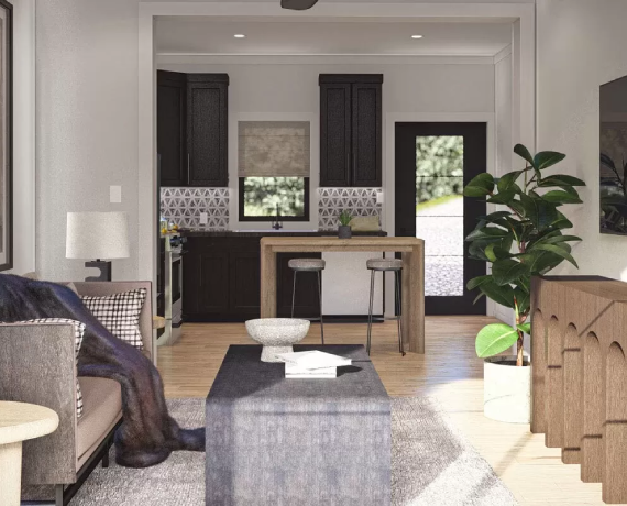 Modern 1-Bed ADU Cottage House Plan