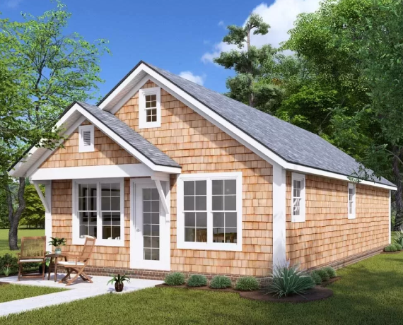 Bed ADU Cottage House Plan with Rental Property Potential