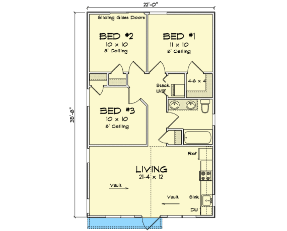 Bed ADU Cottage House Plan with Rental Property Potential