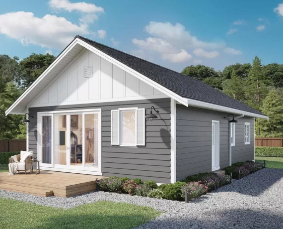 Economical 3-Bed New American Cottage with Large Deck